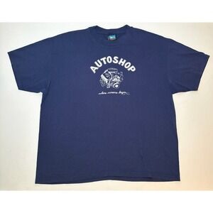 Vintage Paul Frank 'AUTOSHOP: Where Careers Begin' T-Shirt | Blue | XL